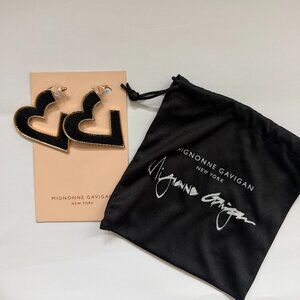 Mignonne Gavigan Black Thread Heart Earrings (NWT)